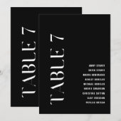 Tabel 7 Modern vet Trouwtafel nummer Kaart (Voorkant / Achterkant)