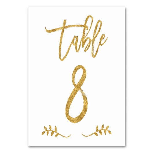 Tabel 8 | Elegant gouden handschrift geborstelde l Kaart (Achterkant)
