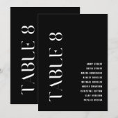 Tabel 8 Modern Bold Wedding Table Nummer Kaart (Voorkant / Achterkant)