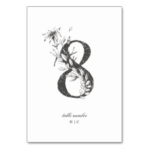 Tabel 8 Mooie Floral Sketched Wreath Wedding Kaart