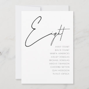 Tabel 8 sjabloon voor moderne weddenschappen kaart