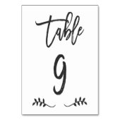Tabel 9 | Eenvoudig zwart handschrift geborstelde  Kaart (Achterkant)
