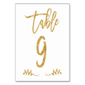 Tabel 9 | Elegant gouden handschrift geborstelde l Kaart (Voorkant)