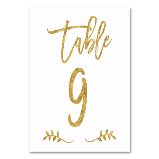 Tabel 9 | Elegant gouden handschrift geborstelde l Kaart (Voorkant)