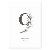 Tabel 9 Mooie Floral Sketched Wreath Wedding Kaart (Voorkant)