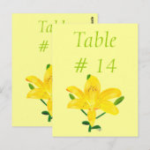Tabel Aantal briefkaarten, gele lelie Briefkaart (Voorkant / Achterkant)