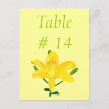 Tabel Aantal briefkaarten, gele lelie