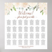 Tabel Champagne Blush Boho Floral Seating Chart Poster (Voorkant)