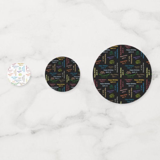 Tabel Confetti april, 11 oktober (Voorkanten)