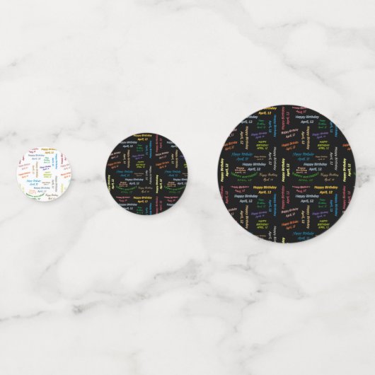 Tabel Confetti april, 12 oktober (Voorkanten)