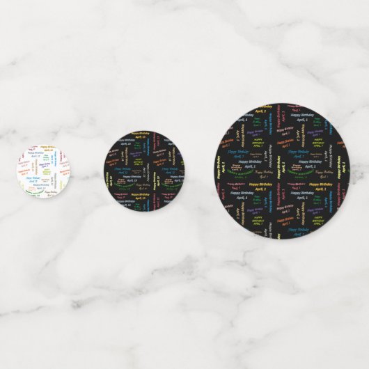 Tabel Confetti april, 13 oktober (Voorkanten)