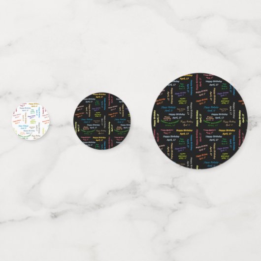 Tabel Confetti april, 17 oktober (Voorkanten)