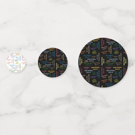 Tabel Confetti april, 20 oktober (Voorkanten)