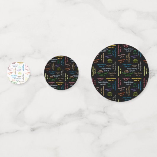 Tabel Confetti april, 26 oktober (Voorkanten)