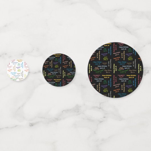 Tabel Confetti april, 29 oktober (Voorkanten)