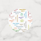 Tabel Confetti april, 3 zondag (Kleine voorkant)