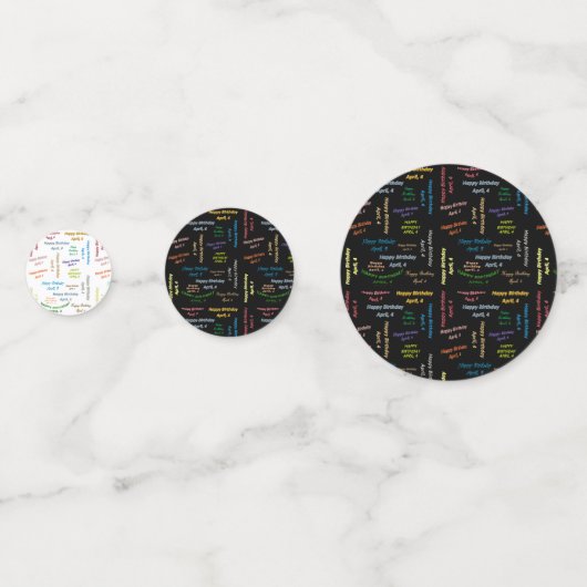 Tabel Confetti april, 4 zondag (Voorkanten)