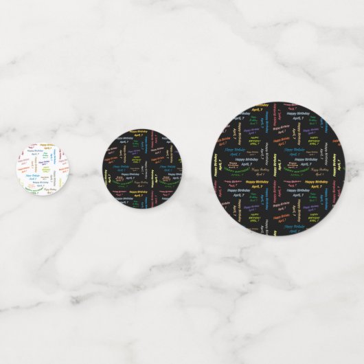 Tabel Confetti april, 7 zondag (Voorkanten)