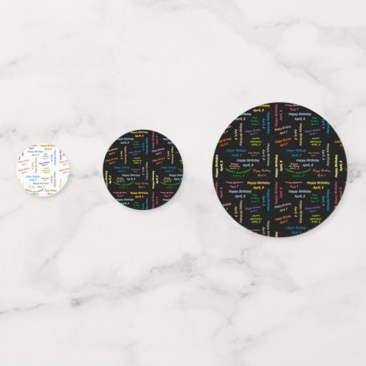 Tabel Confetti april, 8 zondag (Voorkanten)