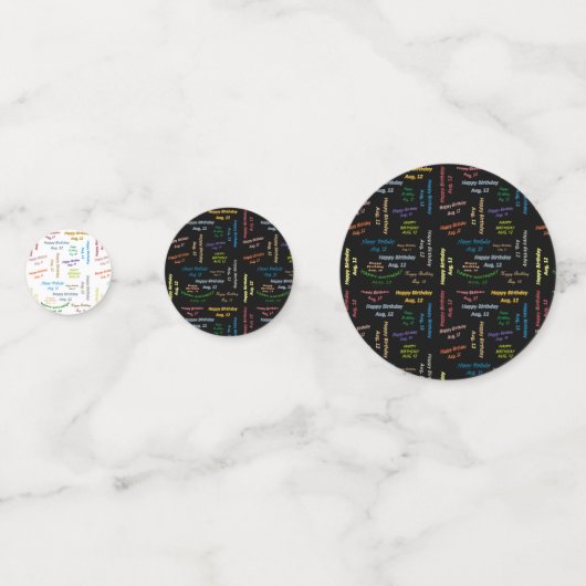 Tabel Confetti augustus, 12 februari (Voorkanten)