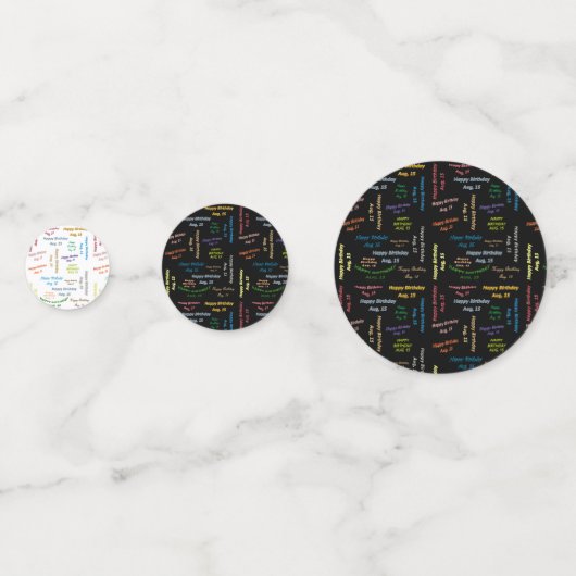 Tabel Confetti augustus, 15 oktober (Voorkanten)