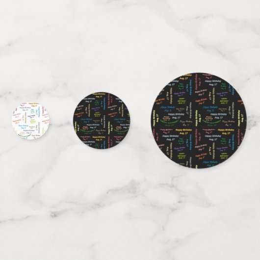 Tabel Confetti augustus, 17 februari (Voorkanten)