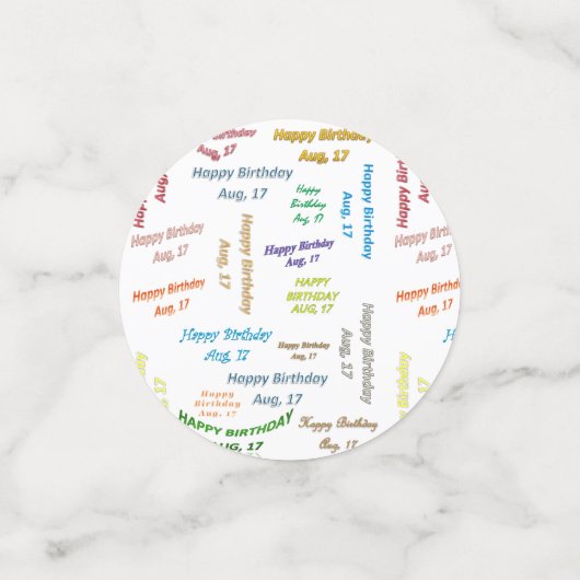 Tabel Confetti augustus, 17 februari (Kleine voorkant)