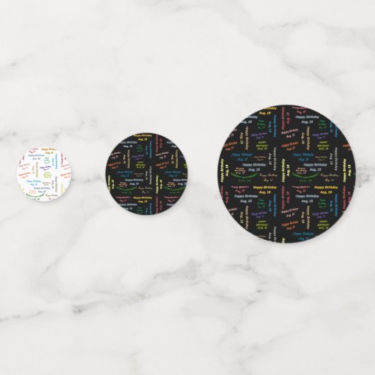 Tabel Confetti augustus, 18 oktober (Voorkanten)