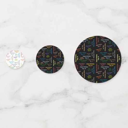 Tabel Confetti augustus, 19 oktober (Voorkanten)