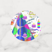 Tabel Confetti augustus, 1 verjaardag (Kleine voorkant)