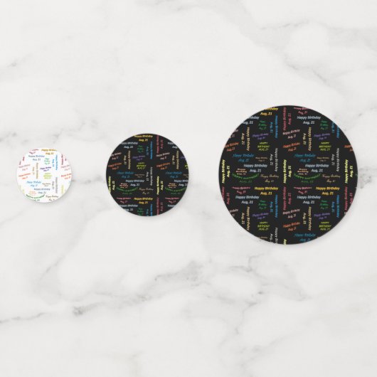 Tabel Confetti augustus, 21 zondag (Voorkanten)