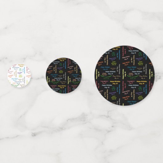 Tabel Confetti augustus, 25 oktober (Voorkanten)