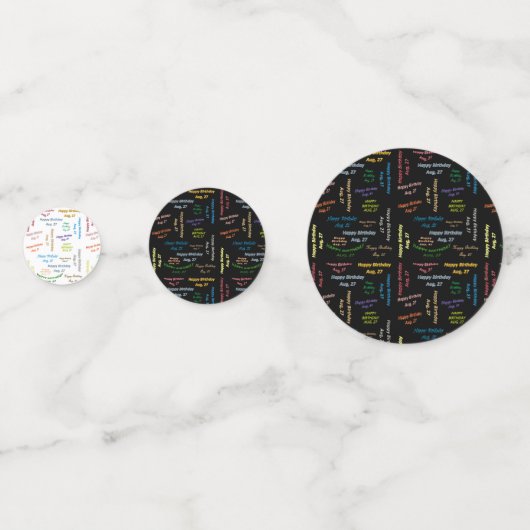 Tabel Confetti augustus, 27 oktober (Voorkanten)