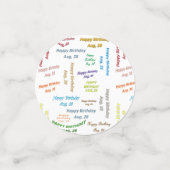 Tabel Confetti augustus, 28 oktober (Kleine voorkant)