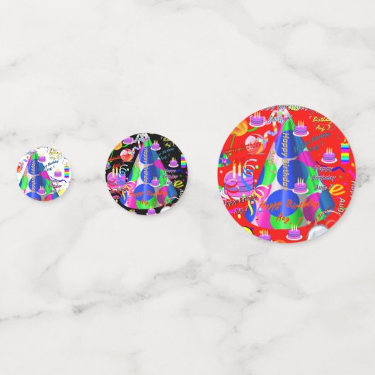 Tabel Confetti Augustus, 7 Geboortedag (Voorkanten)