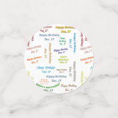 Tabel Confetti december, 17 februari (Kleine voorkant)