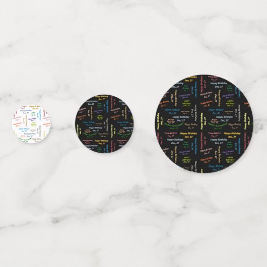 Tabel Confetti december, 27 oktober (Voorkanten)