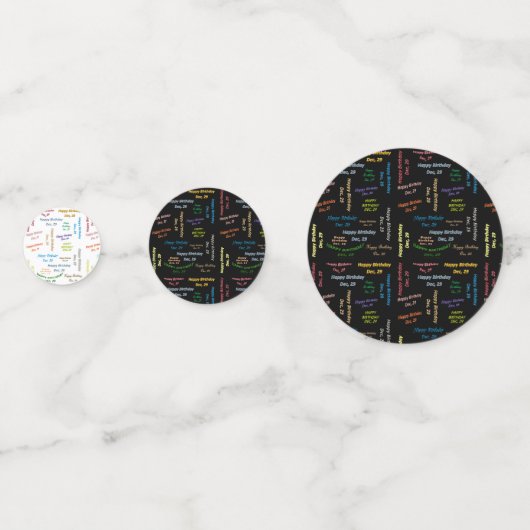 Tabel Confetti december, 29 oktober (Voorkanten)