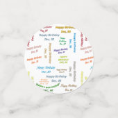 Tabel Confetti december, 30 zondag (Kleine voorkant)