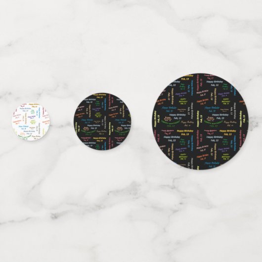 Tabel Confetti februari, 13 oktober