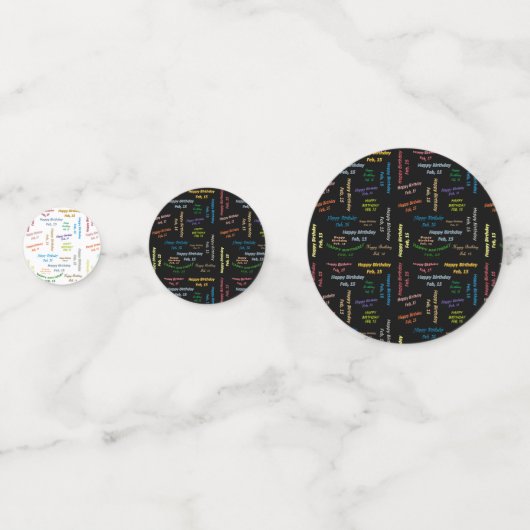 Tabel Confetti februari, 15 oktober (Voorkanten)