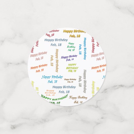 Tabel Confetti februari, 18 oktober (Kleine voorkant)