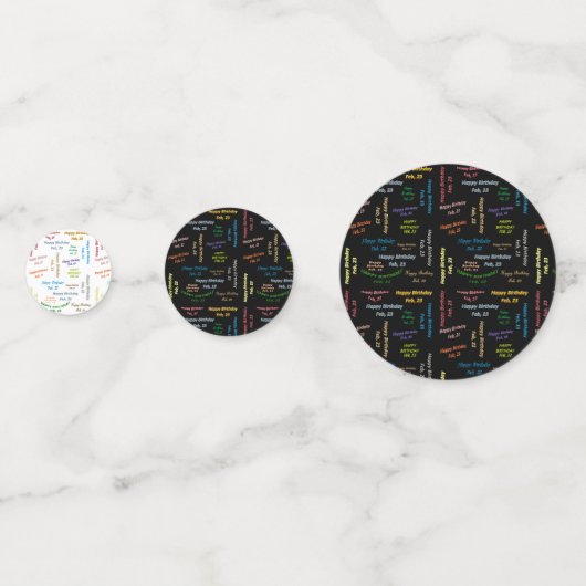 Tabel Confetti februari, 23 oktober (Voorkanten)