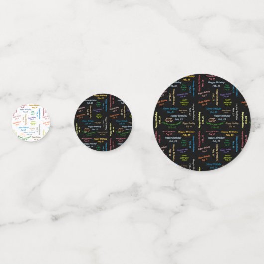 Tabel Confetti februari, 25 oktober (Voorkanten)