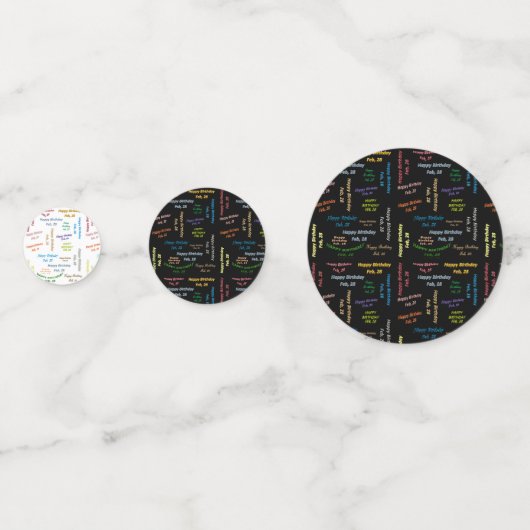 Tabel Confetti februari, 28 oktober (Voorkanten)