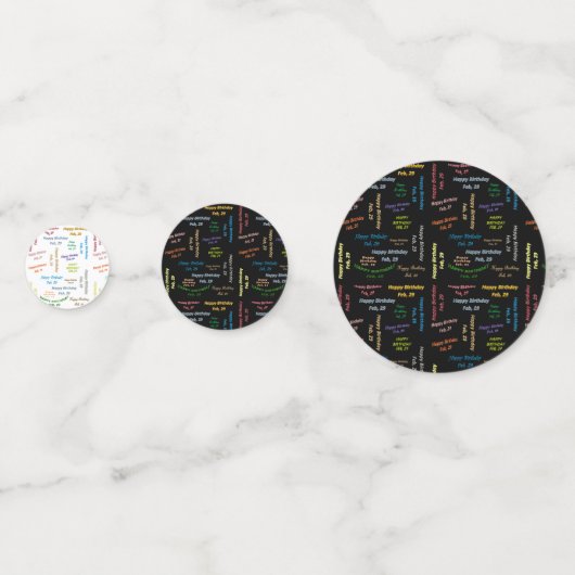 Tabel Confetti februari, 29 oktober (Voorkanten)