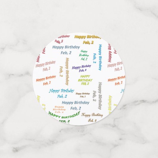 Tabel Confetti februari, 2 zondag (Kleine voorkant)