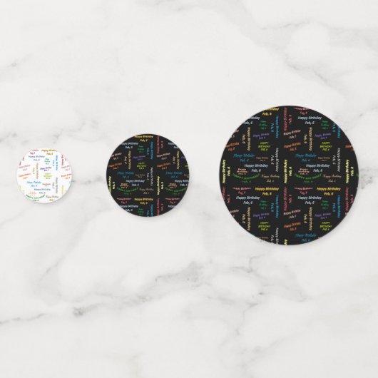 Tabel Confetti februari, 6 zondag (Voorkanten)