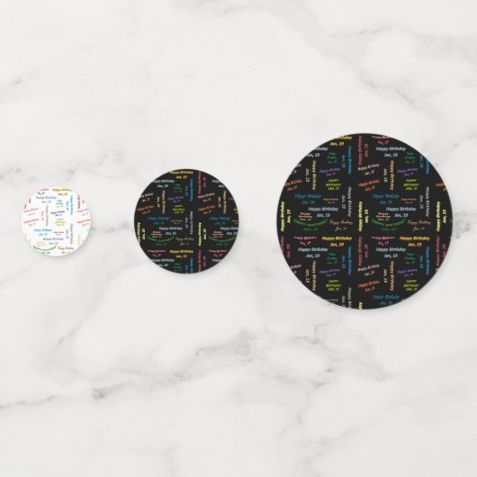 Tabel Confetti januari, 19 oktober (Voorkanten)