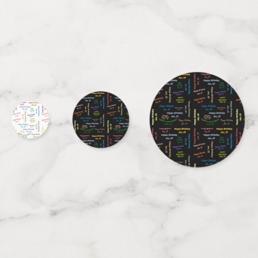 Tabel Confetti januari, 25 oktober (Voorkanten)